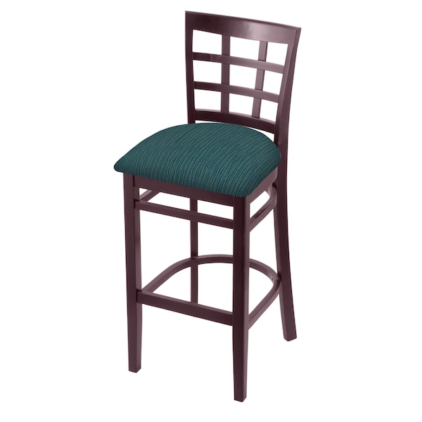25" Counter Stool, Dark Cherry Finish, Graph Tidal Seat
